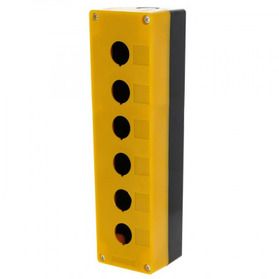 Фотография Корпус КП106 пластиковый 6 кнопок желтый EKF PROxima, артикул cpb-106-o