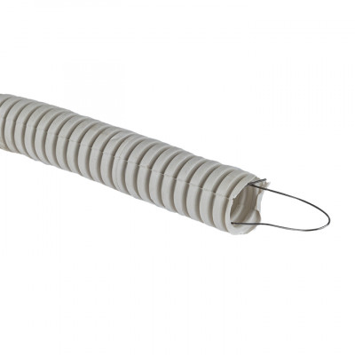 Фотография Труба гофрированная ПВХ с протяжкой d20 мм (100 м) серая EKF-Plast, артикул tg-z-20