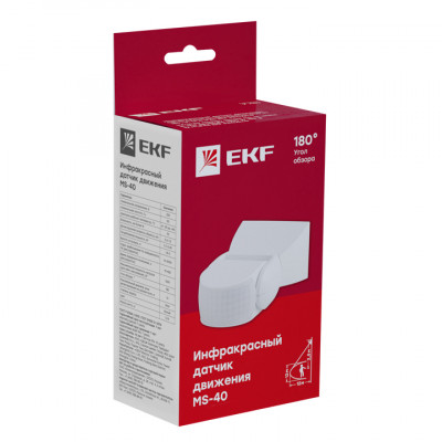 Фотография ИК датчик движения наст. 1200Вт 180гр. до 12м IP65 MS-40 EKF PROxima, артикул dd-ms-40
