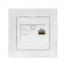 Валенсия розетка компьютерная RJ-45 1-местная белая EKF PROxima