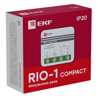 Фотография Импульсное реле RIO-1 compact 10А EKF PROxima, артикул rio-1k-10