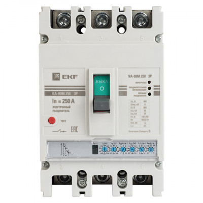 Фотография Выключатель автоматический ВА-99М  250/250А 3P 50кА с электронным расцепителем EKF PROxima, артикул mccb99-250-250me