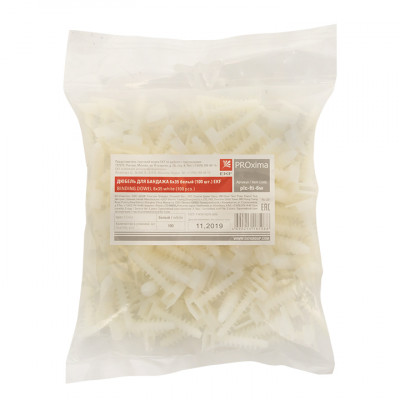 Фотография Дюбель для бандажа (6х35) белый (100шт.) EKF PROxima, артикул plc-fti-6w