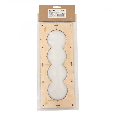 Фотография Шаблон для подрозетников c 4 отв. диам. 82 мм EKF Expert, артикул sh-d82-4