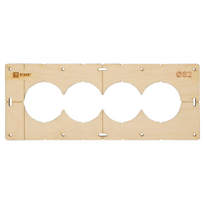 Фотография Шаблон для подрозетников c 4 отв. диам. 82 мм EKF Expert, артикул sh-d82-4