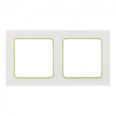 Стокгольм Рамка 2-местная белая с линией цвета зеленый EKF PROxima