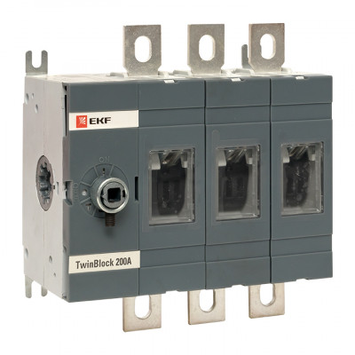 Фотография Рубильник   200A 3P без рукоятки управления TwinBlock EKF PROxima, артикул tb-s-200-3p