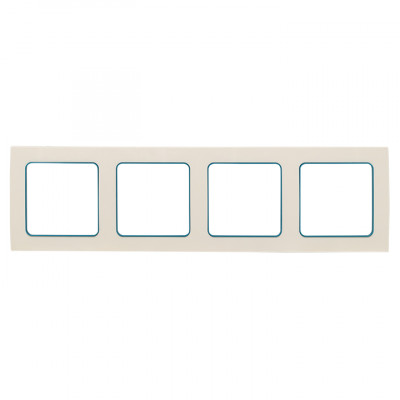 Фотография Стокгольм Рамка 4-местная белая с линией цвета синий EKF PROxima, артикул EAM-G-305-30