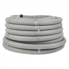 Труба гофрированная ПВХ с протяжкой d32 мм (25 м) серая EKF-Plast