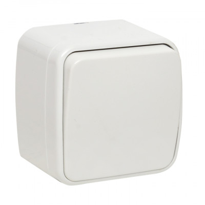 Фотография Минск Выключатель 1-клавишный ОП 10А белый  EKF Basic, артикул EGV10-021-10