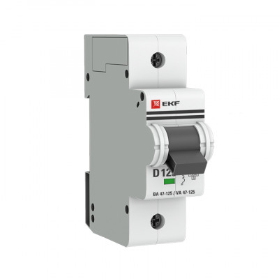 Фотография Автоматический выключатель 1P 125А (D) 15кА ВА 47-125 EKF PROxima, артикул mcb47125-1-125D