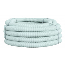 Труба гофрированная ПВХ с протяжкой d63 мм (15 м) серая EKF-Plast