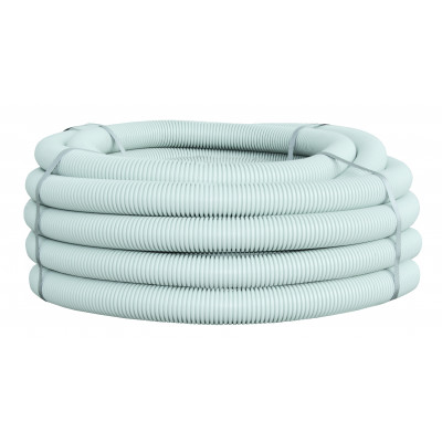 Фотография Труба гофрированная ПВХ с протяжкой d63 мм (15 м) серая EKF-Plast, артикул tg-z-63