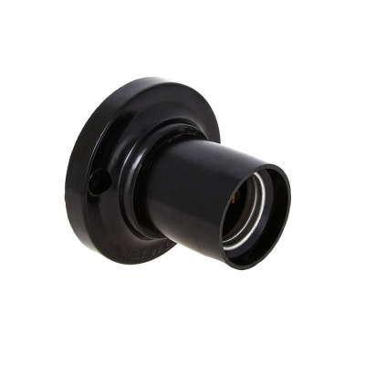 Фотография Патрон карболитовый потолочный Е27 черн. прямой EKF PROxima, артикул LHC-E27-sc-s