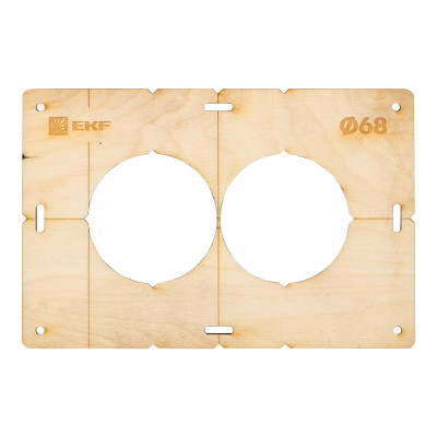 Фотография Шаблон для подрозетников c 2 отв. диам. 68 мм EKF Expert, артикул sh-d68-2