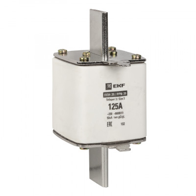 Фотография Плавкая вставка ППН-39 630/125А габарит 3 EKF PROxima, артикул fus-39/630/125