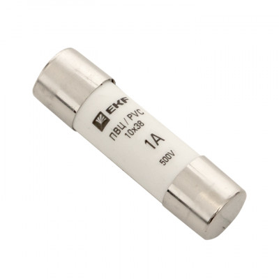 Фотография Плавкая вставка цилиндрическая ПВЦ (10х38)   1А EKF PROxima, артикул pvc-10x38-1