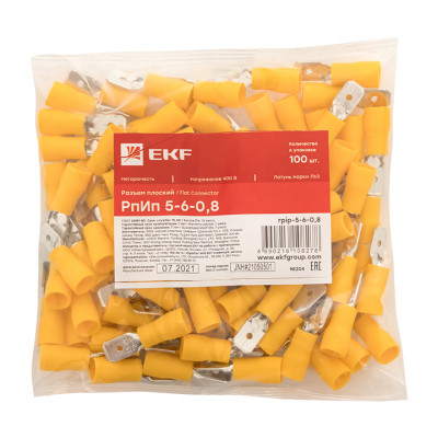 Фотография Разъем плоский РпИп 5-6-0,8 (100шт.) EKF PROxima, артикул rpip-5-6-0,8