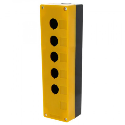 Фотография Корпус КП105 пластиковый 5 кнопок желтый EKF PROxima, артикул cpb-105-o