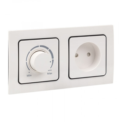 Фотография Стокгольм Рамка 2-местная белая с линией цвета черный EKF PROxima, артикул EXM-G-305-10