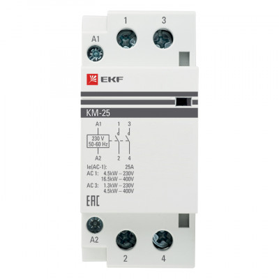 Фотография Контактор модульный КМ 25А 2NО (2 мод.) EKF PROxima, артикул km-2-25-20