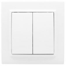 Минск Выключатель 2-клавишный СП,10А, белый EKF Basic