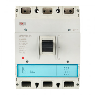 Фотография Автоматический выключатель AV POWER-4/3 800А 35kA TR, артикул mccb-43-800-TR-av