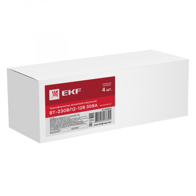 Фотография Трансформатор звонковый модульный BT-230В/12-12В 30ВА EKF PROxima, артикул bt-230/30va