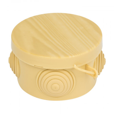 Фотография Коробка распаячная КМР-040-038 с крышкой (65х40) 4 мембранных ввода светлое дерево IP54 EKF PROxima, артикул plc-kmr-040-038-s