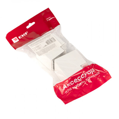 Фотография Поворот 90 гр. (40х40) (4 шт) белый EKF-Plast, артикул abw-40-40x4