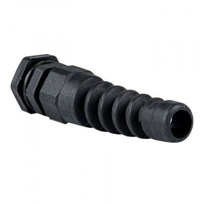 Фотография Сальник PG7 IP54 (100 шт) с гибким отводом d отв. 11 мм / d провод. 3-6,5 мм (чёрный) EKF PROxima, артикул plc-pg-7-g