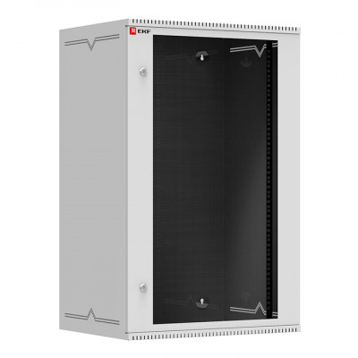 Фотография Шкаф телекоммуникационный настенный 18U (600х450) дверь стекло, Astra серия EKF PROxima, артикул ITB18G450