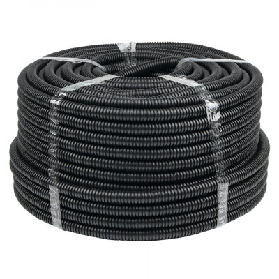 Фотография Труба гофрированная ПНД с протяжкой d20 мм (100 м) черная EKF-Plast, артикул tpnd-20