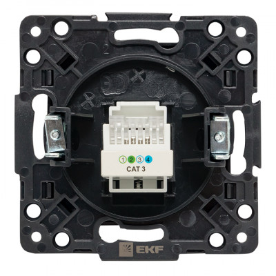 Фотография Стокгольм Механизм Розетки Phone 1-местной черный EKF PROxima, артикул EZT01-034-10