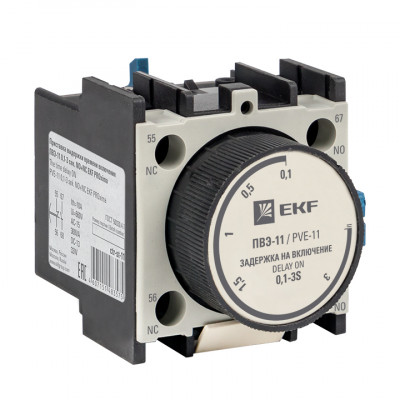 Фотография Приставка выдержки времени включения ПВЭ-11 0,1-3сек NO+NC EKF PROxima, артикул ctr-st-11