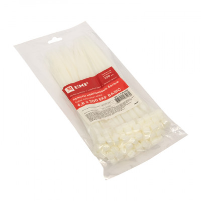 Фотография Хомут нейлоновый (4,8х200) (100шт.) EKF Basic, артикул plc-c-4.8x200