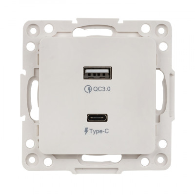 Фотография Стокгольм Механизм Розетки с 2USB type-A + type-C белый  EKF PROxima, артикул EYR-2USB-type-C