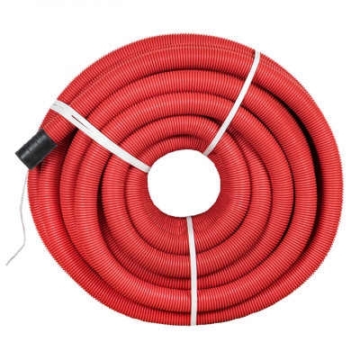 Фотография Труба гофрированная двустенная ПНД/ПНД гибкая с протяжкой d110 мм (50 м) красная EKF-Plast, артикул tg2st-110-50m