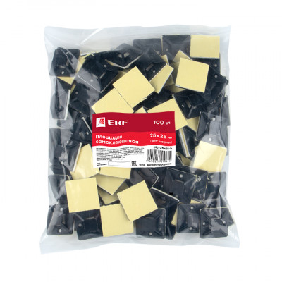 Фотография Площадка самоклеящаяся (25х25мм.) черная (100шт.) EKF, артикул plc-25x25-b