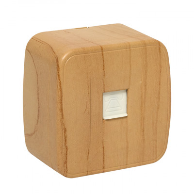 Фотография Розетка Phone 1-местная ОП Минск светлое дерево EKF, артикул EGT01-034-30