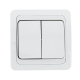 Фотография Лондон Выключатель 2-клавишный 10А белый EKF PROxima, артикул EEV10-023-10