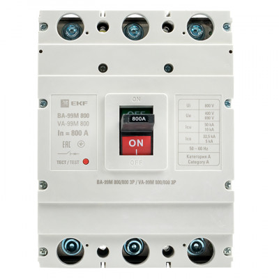 Фотография Выключатель автоматический ВА-99МL 800/800А 3P 50кА EKF Basic, артикул mccb99-800-800mi
