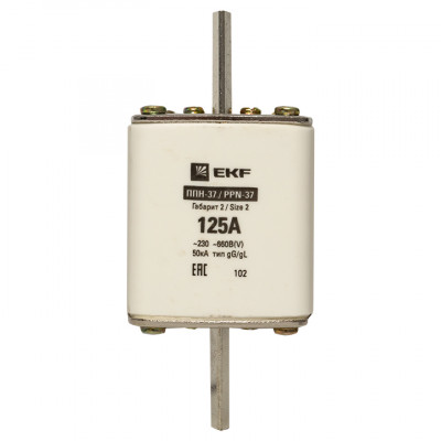Фотография Плавкая вставка ППН-37 400/125А габарит 2 EKF PROxima, артикул fus-37/400/125