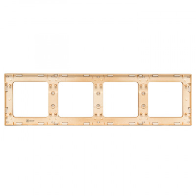 Фотография Стокгольм Рамка 4-местная белая с линией цвета шампань EKF PROxima, артикул EAM-G-303-20