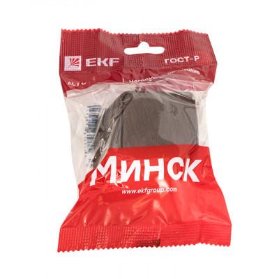 Фотография Выключатель 1-клавишный ОП Минск 10А тёмное дерево EKF, артикул EGV10-021-40