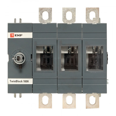 Фотография Рубильник   160A 3P без рукоятки управления TwinBlock EKF PROxima, артикул tb-s-160-3p