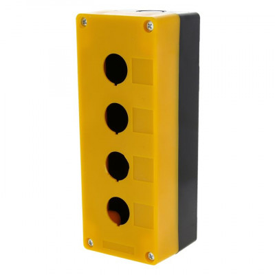 Фотография Корпус КП104 пластиковый 4 кнопки желтый EKF PROxima, артикул cpb-104-o