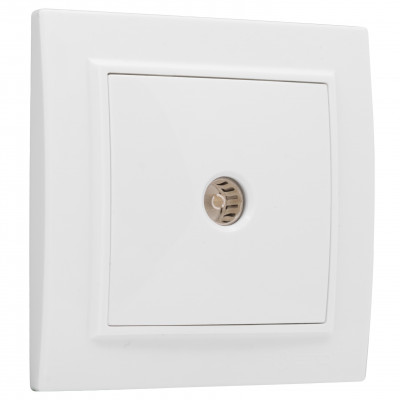 Фотография Минск Розетка TV 1-местная СП бел. 75Ом 5-862МГц EKF Basic, артикул ERA00-027-10