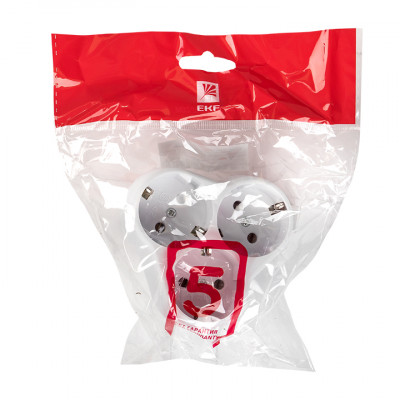 Фотография Тройник 3 гн. с/з круглый бел. 16А 250В EKF PROxima, артикул ATK16-3