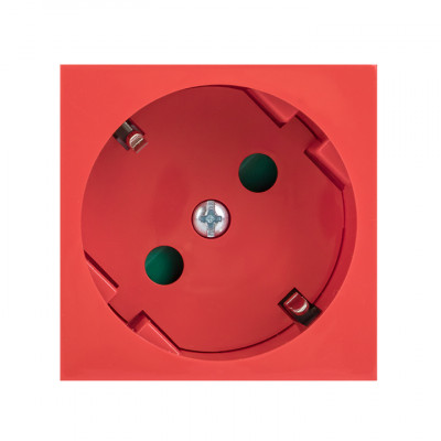 Фотография Розетка 45х45 PRO с заземлением, 45 градусов, красная EKF, артикул E6MR16-028-70-45
